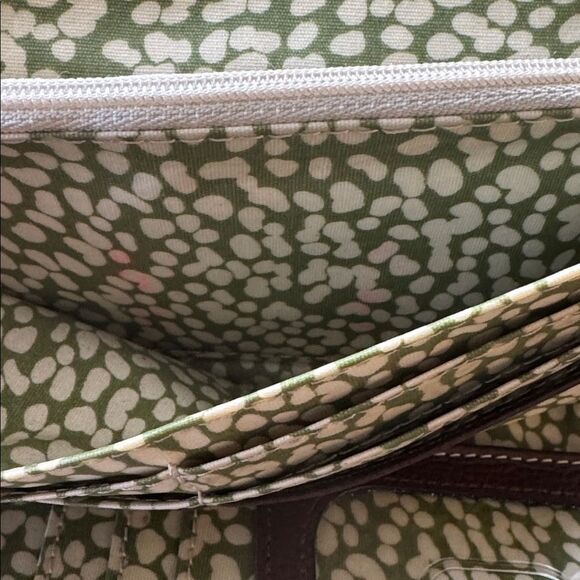 Fossil Key-Per Y2K Quilted Textile Leather Trim Black Brown Trifold Wallet EUC - Picture 3 of 12